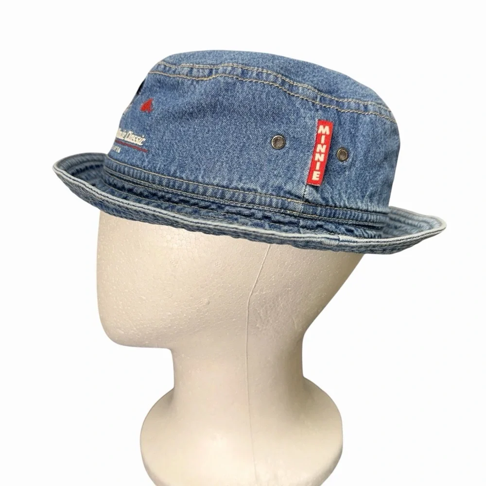 Disney Minnie Mouse Denim Bucket‎ Hat Blue Embroidered Kids Large Y2K Style